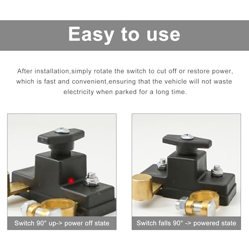 Battery Disconnect Switch, 12V/24V 100/1000 Amps Heavy Duty - Product Imagery