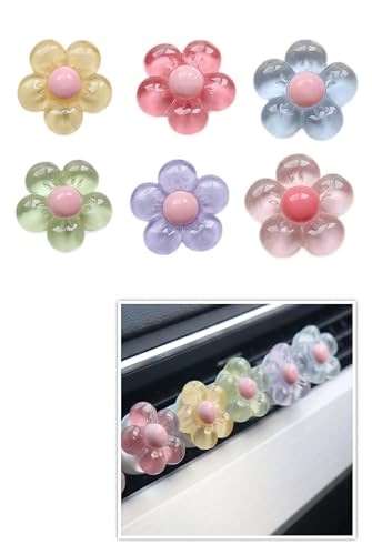 6 PCS Car Flower Vent Clips, Cute Car Accessories for Women, Car - Product Imagery