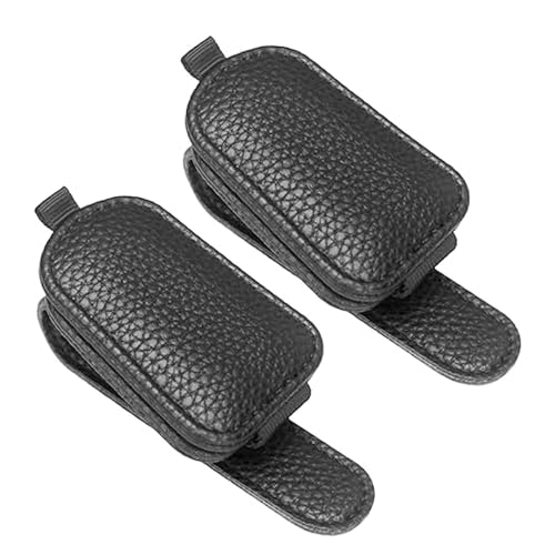 2PCS Sunglasses Holder for Car, Magnetic Leather Sunglasses - Product Imagery