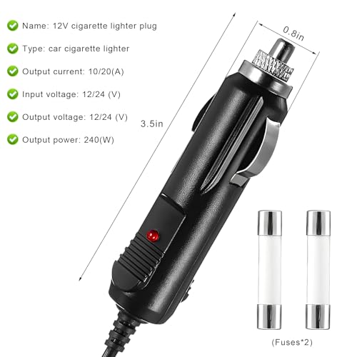 Sun Walker 2PCS Cigarette Lighter Male Plugs, 12/24V Aux Socket - Product Imagery