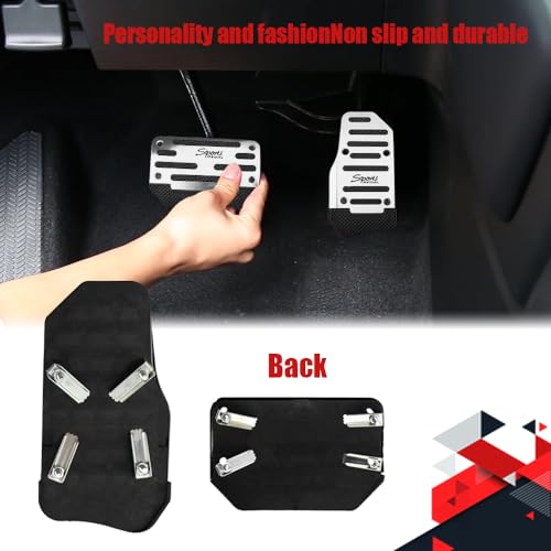 2PCS Non-Slip Car Pedal Covers, Premium Aluminum Alloy Gas and - Product Imagery