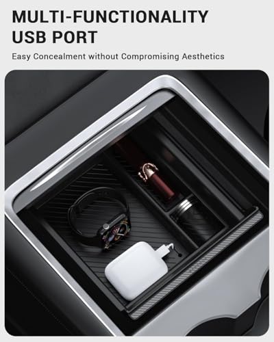 BASENOR 3PCS Center Console Organizer for Tesla Model Y Model 3 - Product Imagery