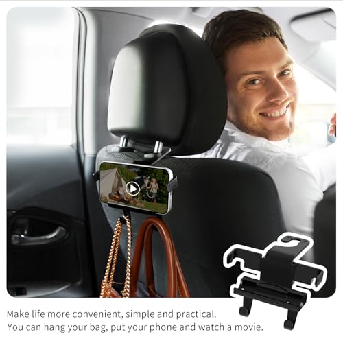 Upgraded Car Headrest Hidden Hook 2 in 1 Car Seat Hooks with - Product Imagery