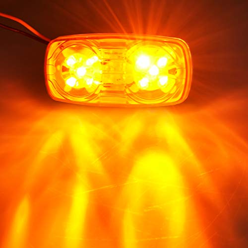 5Pcs Amber LED Trailer Marker Light, 12V 10 LED Side Marker Light - Product Imagery