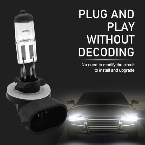 2 PCS Car 881-27W Halogen Bulb, 12V Super Penetrating Quartz - Product Imagery