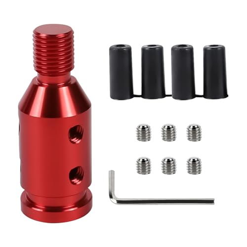 M12x1.25 Gear Shift Knob Adapter, with 4-Size Hoses (Red) - Product Imagery