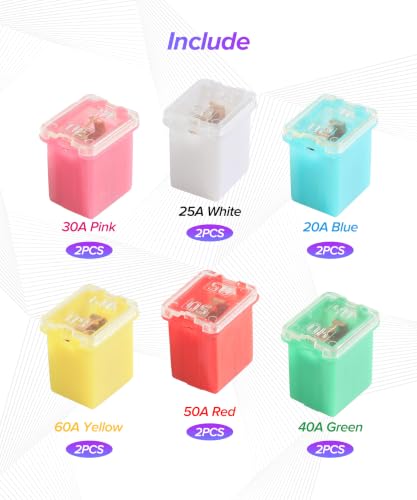 10PCS Automotive Fuses,Car Accessories Universal 20A 30A 40A 50A - Product Imagery
