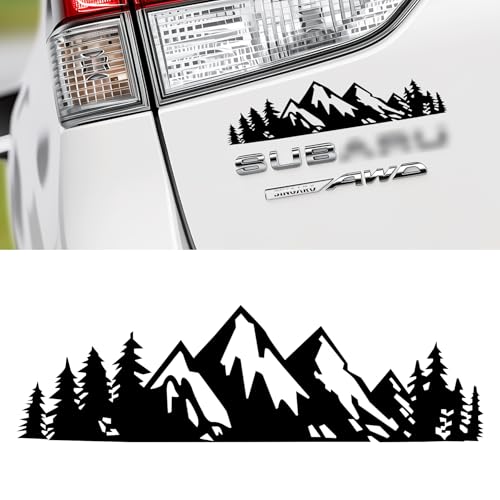 SINGARO Vinyl Snow Mountain Tree Decal Sticker, Trunk Logo Decal - Product Imagery