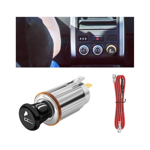 Car Cigarette Lighter, 12V Metal Vehicle Cigarette Lighter - Product Imagery