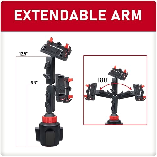Extendable Cup Mount Phone Holder, Fits Most Smartphones - Product Imagery