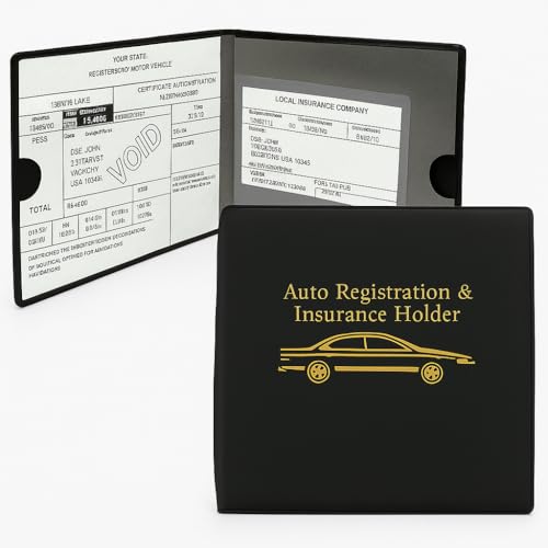 ESSENTIAL Car Auto Insurance Registration BLACK Document Wallet - Product Imagery