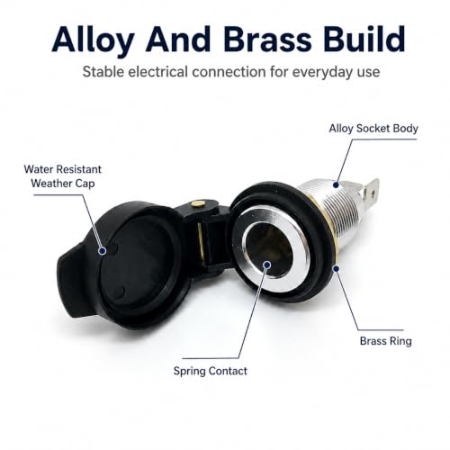 Cliff Top Alloy Female DIN Motorcycle Socket Compatible with - Product Imagery
