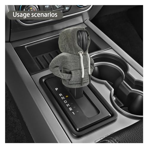 JOYCOURT Car Gear Shift Hoodie Auto Shifter Knob Cover, Gray - Product Imagery