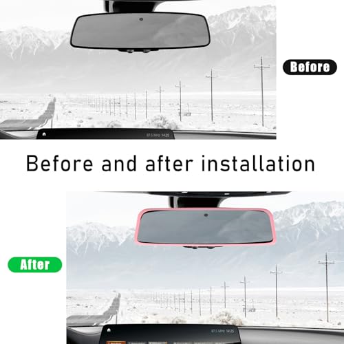 Wevdn Rear View Mirror Protector Frame, Silicone Car RearView - Product Imagery