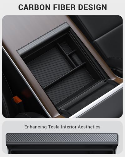 BASENOR Center Console Organizer Tray for 2026-2022 Tesla Model - Product Imagery