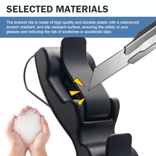 Sunglass Holder for Car Visor Clip, 2-in-1 One-handed Sunglass - Product Imagery