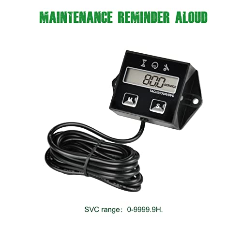 YOOREAL Digital Inductive Tach Hour Meter,RPM Gauge Meter - Product Imagery