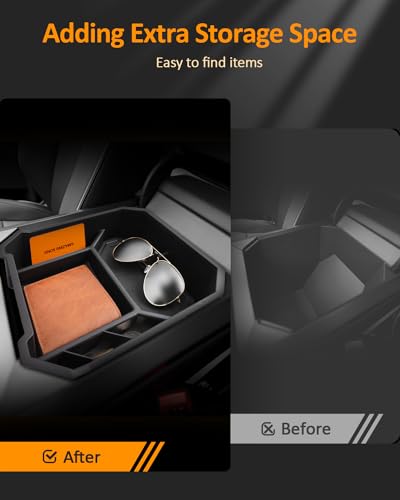 CDEFG for 2024 Tesla Cybertruck Center Console Organizer Tray - Product Imagery