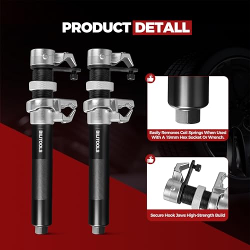BILITOOLS 2-Piece Coil Spring Compressor Tool, Max Load.2645LB - Product Imagery