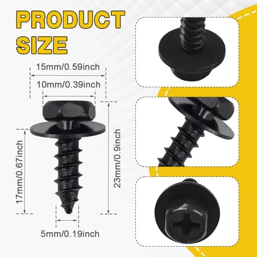 10PCS Car Fender Liner Screw Bolt, Bumper Screws, Bumper Cover - Product Imagery