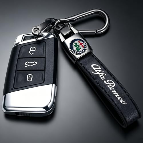 Leather Car Key Chain Metal Car Keyring Accessories Suit for - Product Imagery
