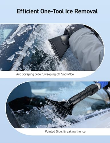 AstroAI 46" Extendable 2-in-1 Snow Brush & Ice Scrapers for Car - Product Imagery