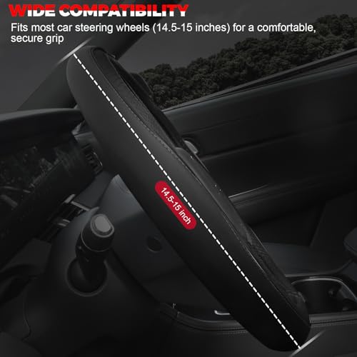 Ouzorp Car Steering Wheel Cover, Microfiber Leather Steering - Product Imagery