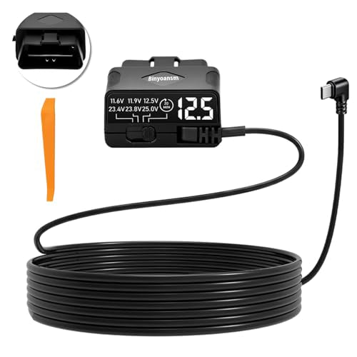 OBD Dash Cam Power Cable USB C with Acc Detection, Plug and Play - Product Imagery