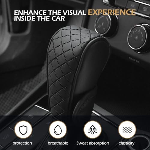 Car Gear Shift Cover, Leather Shifter Cover, Gear Shift Knob - Product Imagery