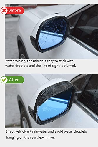Pincuttee Mirror Rain Visor Eyebrow, Side Mirror Rain Guards, - Product Imagery