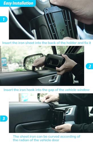 LITTLEMOLE Large Car Door Cup Holder, Side Window Seat Armrest - Product Imagery