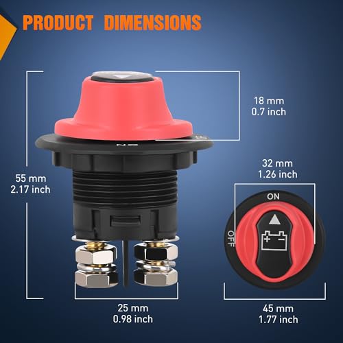Nilight Battery Disconnect Switch 100A Master Isolator - Product Imagery