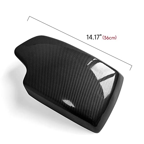 Car Armrest Cover Lid Storage Box Carbon Color ABS Trim fits for - Product Imagery