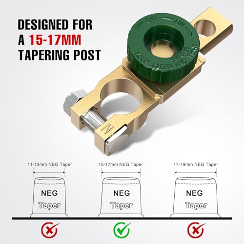 Nilight 12V Battery Disconnect Switch Top Post Master Shut Off - Product Imagery