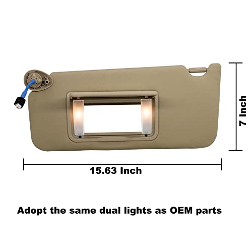 NHILES Left Driver Side Sun Visor Compatible with Honda Accord - Product Imagery