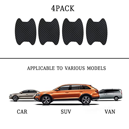 Blilo 4PCS Carbon Fiber Car Door Cup Protector Films, Black - Product Imagery