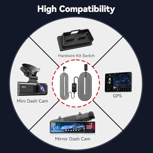 REDTIGER Dash Cam OBD Hardwire Kit Power Cable Type USB C - Product Imagery