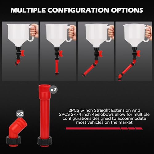 22-Piece No-Spill Coolant Filling Funnel Kit and Siphon Hose - Product Imagery
