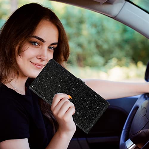 RSAquar Car Registration and Insurance Holder, Black Glitter - Product Imagery