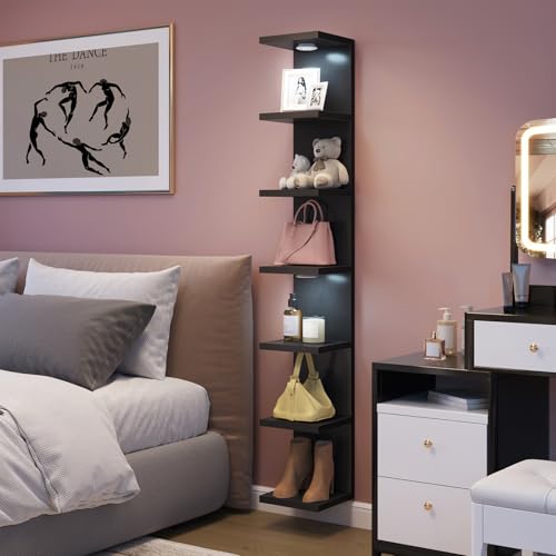 Fixwal 7 Tier Wall Shelf with LED Lights Lack Shelf for Room - Product Imagery