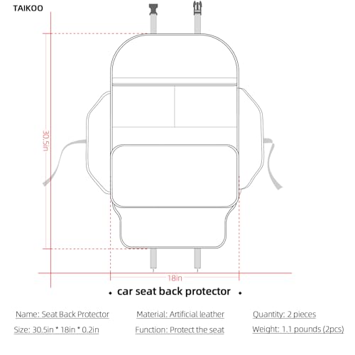 TAIKOO Seat Back Protector,Shields Seat Backs From Kicks and - Product Imagery