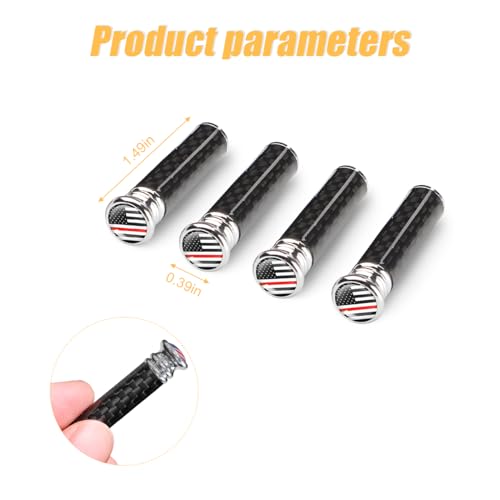 Moly Magnolia 4PCS Carbon Fiber Car Door Lock Knob Covers, Style - Product Imagery