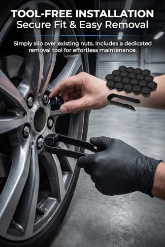 20PCS Lug Nut Covers, 21mm Plastic Dustproof Wheel Bolt Nut - Product Imagery