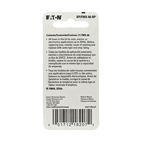 Bussmann (BP/FMX-60-RP) Yellow 60 Amp Female Maxi Fuse - Product Imagery