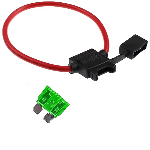 ZOOKOTO Inline Fuse Holder 30A,18 AWG Gauge Wire Car Auto - Product Imagery