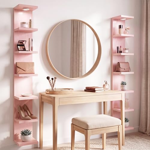 Fixwal 7 Tier Wall Shelf with LED Lights Lack Shelf for Room - Product Imagery