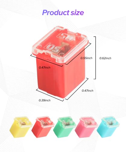 10PCS Automotive Fuses,Car Accessories Universal 20A 30A 40A 50A - Product Imagery