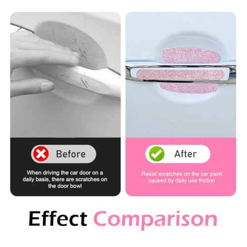 10PCS Bling Car Door Handle Protector, Crystal Rhinestone - Product Imagery