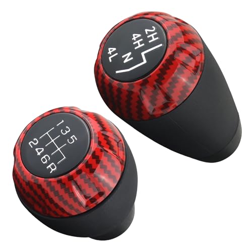 APPERFiT Shift Shifter Knob Set (Red Carbon Fiber) for Manual - Product Imagery