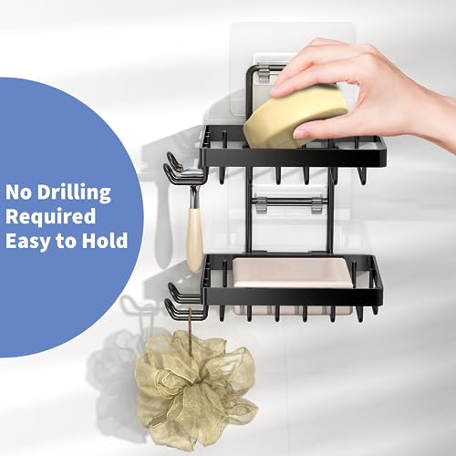 Moforoco Double Soap Bar Holder for Shower, No Drilling, 304 - Product Imagery